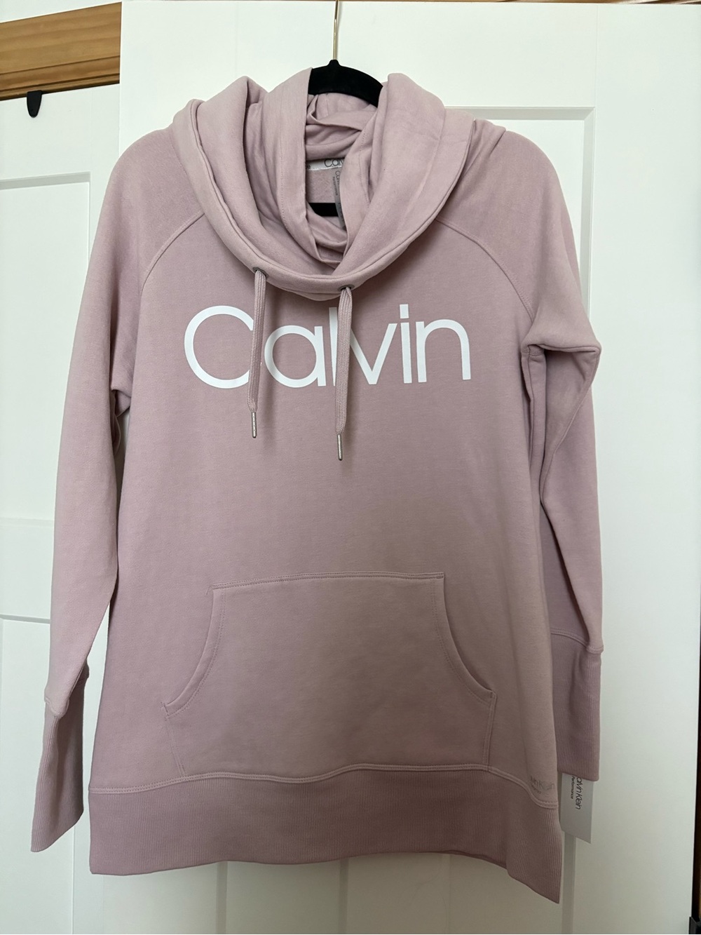 Women’s Calvin Klein Light Mauve Cowl-Neck Hoodie Size Large NWT